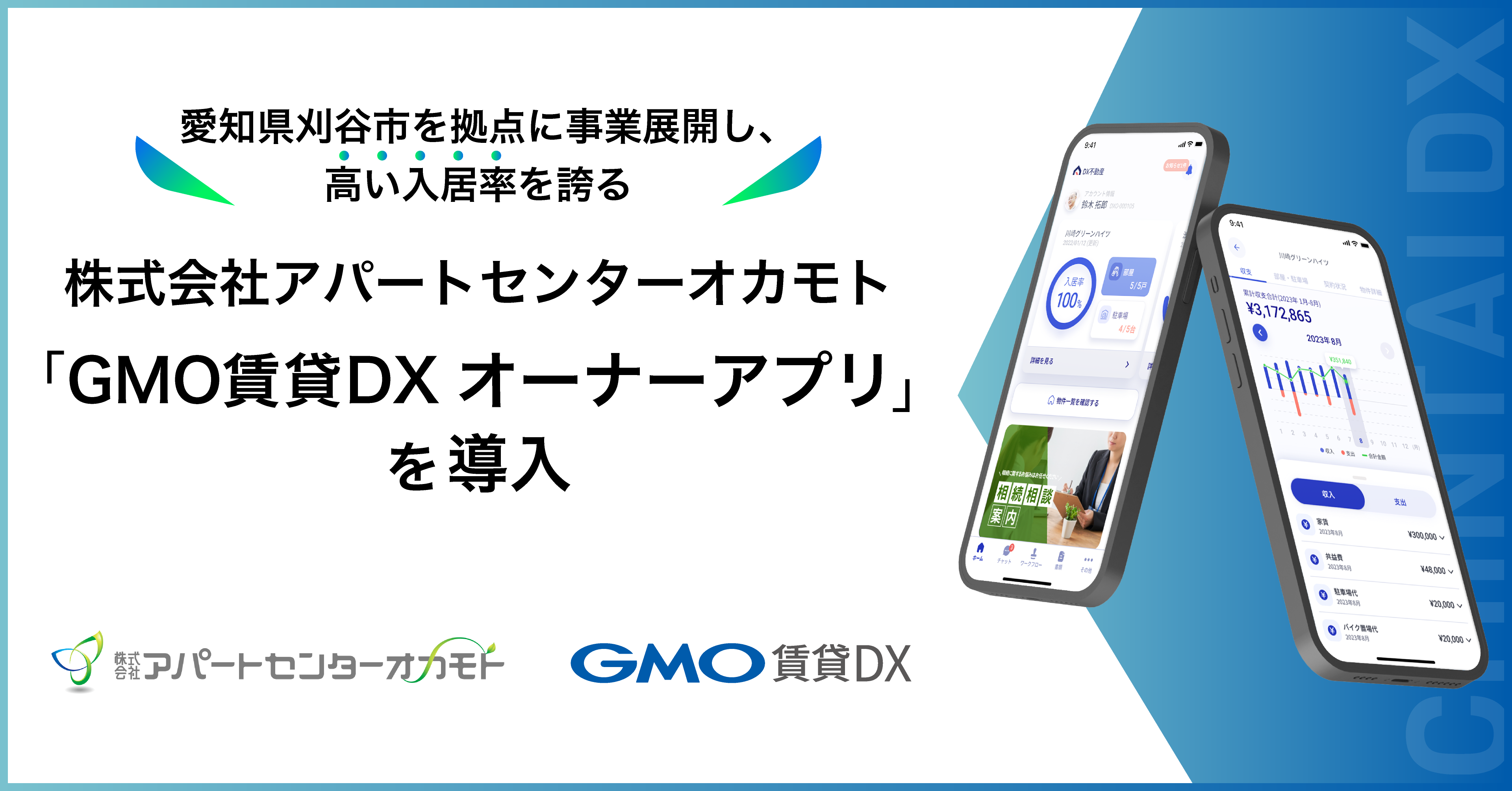 愛知県刈谷市を拠点に事業展開し、高い入居率を誇る株式会社